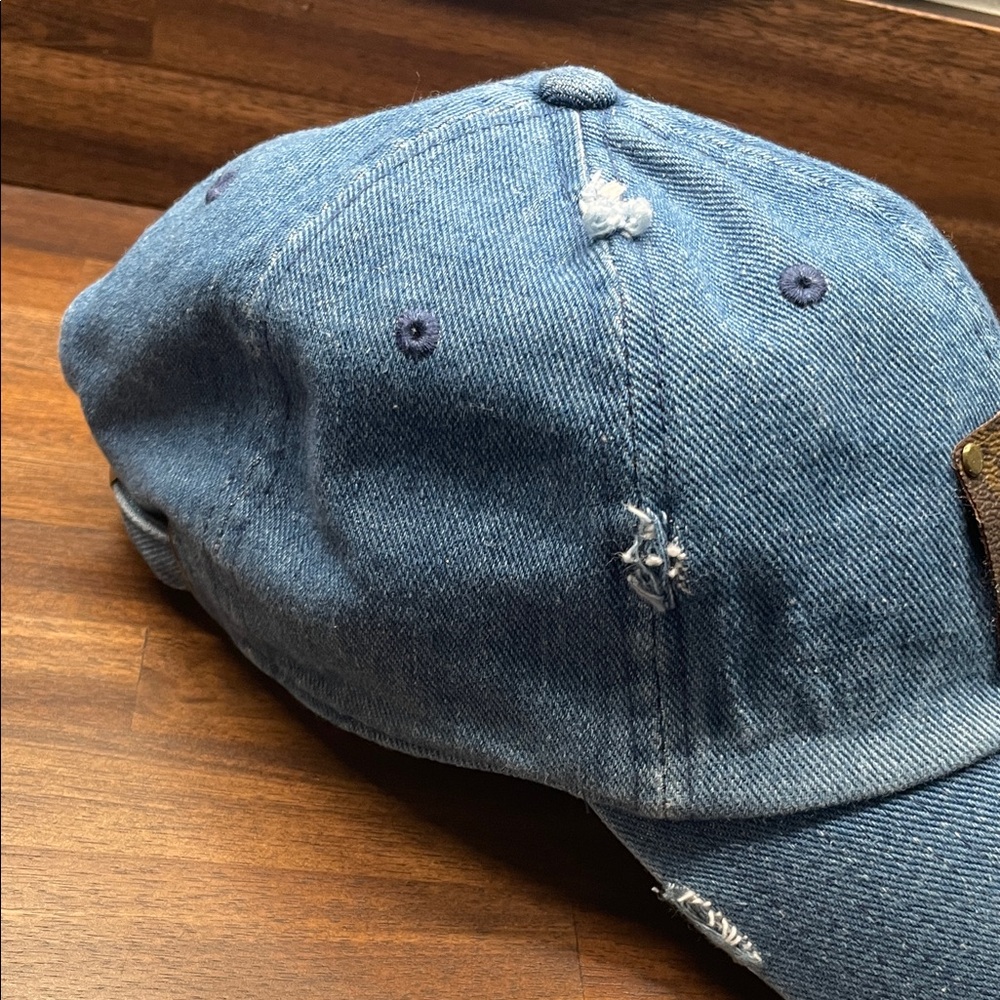 KBETHOS Vintage Blue Distressed Denim Hat - Picture 7 of 11